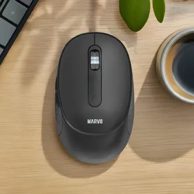 Marvo WM111-BK Wireless Mouse | Dual Mode Bluetooth 5.2 & 2.4G | 6 Programmable Buttons | 1600 DPI | Rechargeable | TechFndrs