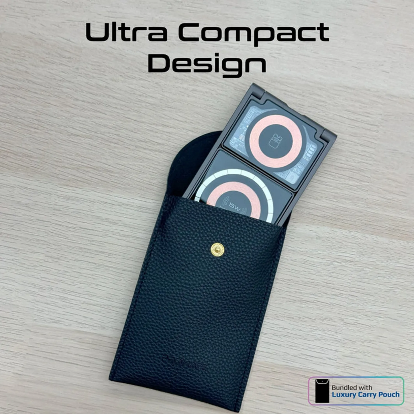 Promate LucidFold-Trio 3-in-1 Wireless Charging Station | 15W MagSafe Foldable Stand | Apple Watch & AirPods Charger | TechFndrs