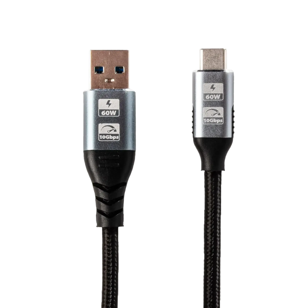 Gizzu 60W USB-A to Type-C Cable | 2 Meter Fast Charging | Durable Nylon Braided | Universal Compatibility | TechFndrs