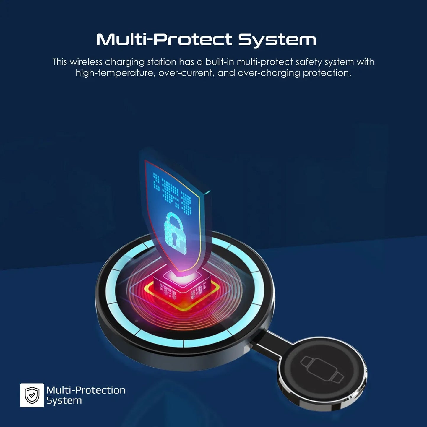 Promate MagRing 2-in-1 Transparent MagSafe Wireless Charging Station | 15W Phone & 3W Apple Watch Charger | Foldable Kickstand | TechFndrs