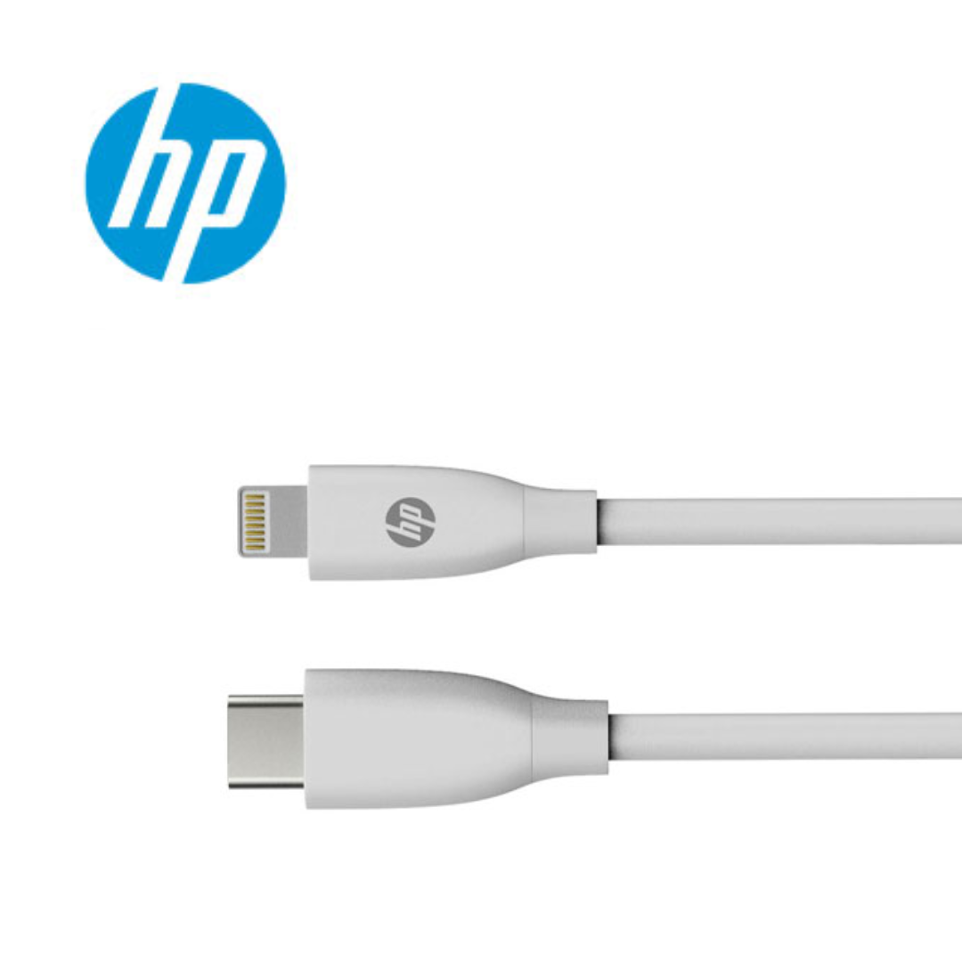 HP DHC-MF102 USB-C to Lightning Cable 1m | MFi Certified | 5V/3A Fast Charging & Sync | White | TechFndrs