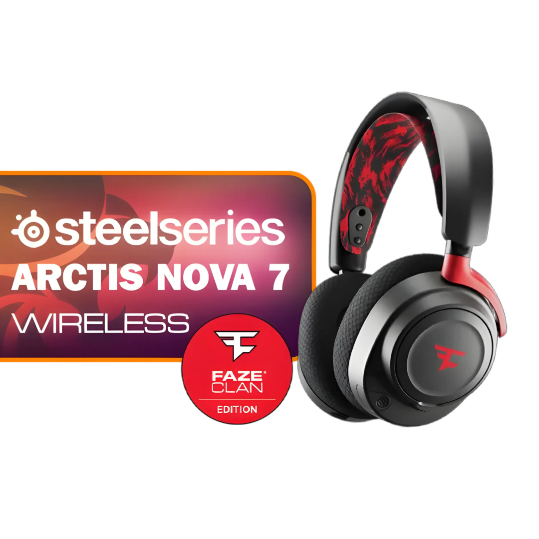 SteelSeries Arctis Nova 7 Wireless Gaming Headset - FaZe Clan Edition | 38-Hr Battery | AI Noise-Cancelling Mic | Multi-Platform | TechFndrs