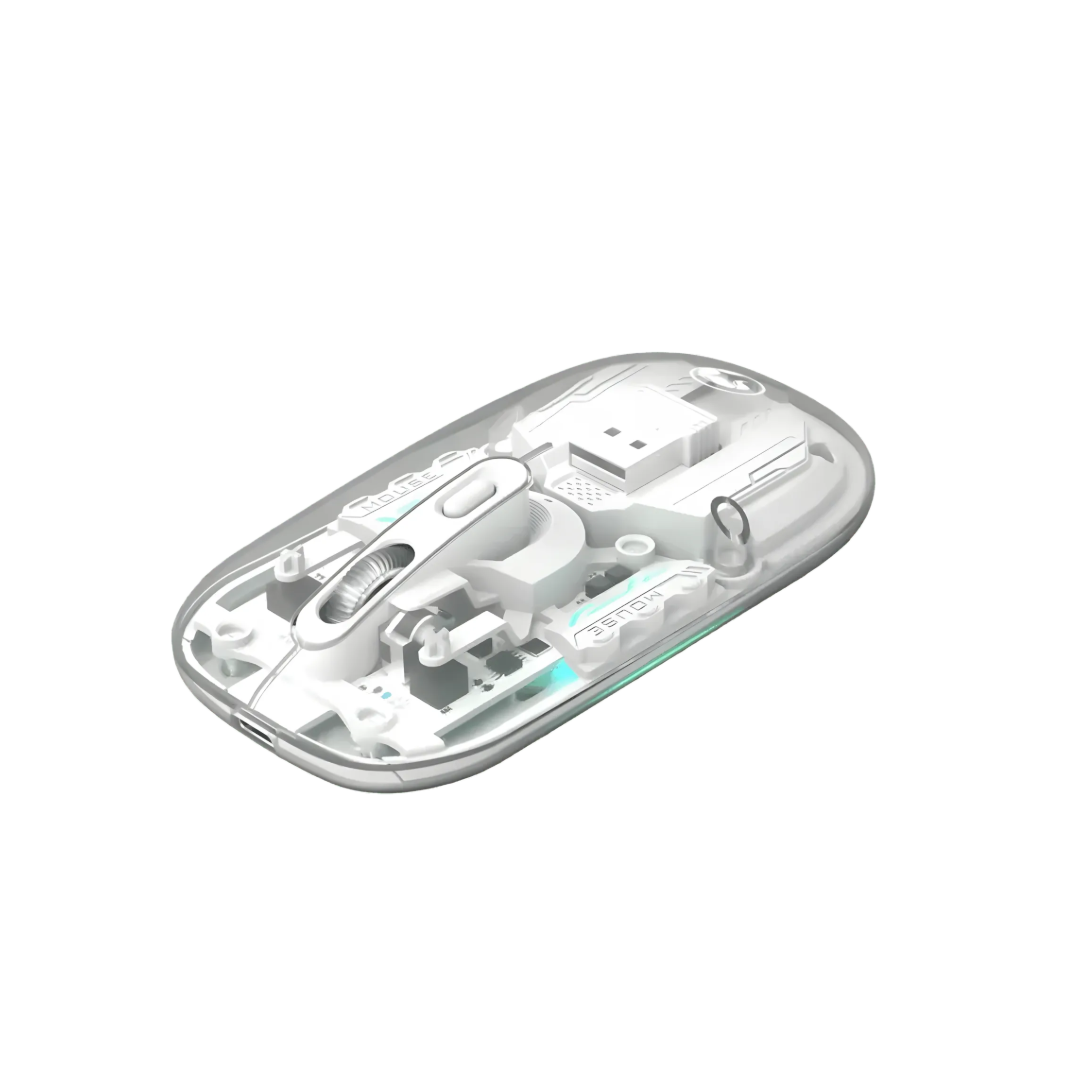 Marvo M808W Wireless Mouse | Dual Mode BT 5.1 & 2.4G | 1600 DPI | Silent Clicks | 63g Ultralight | Transparent Design | TechFndrs