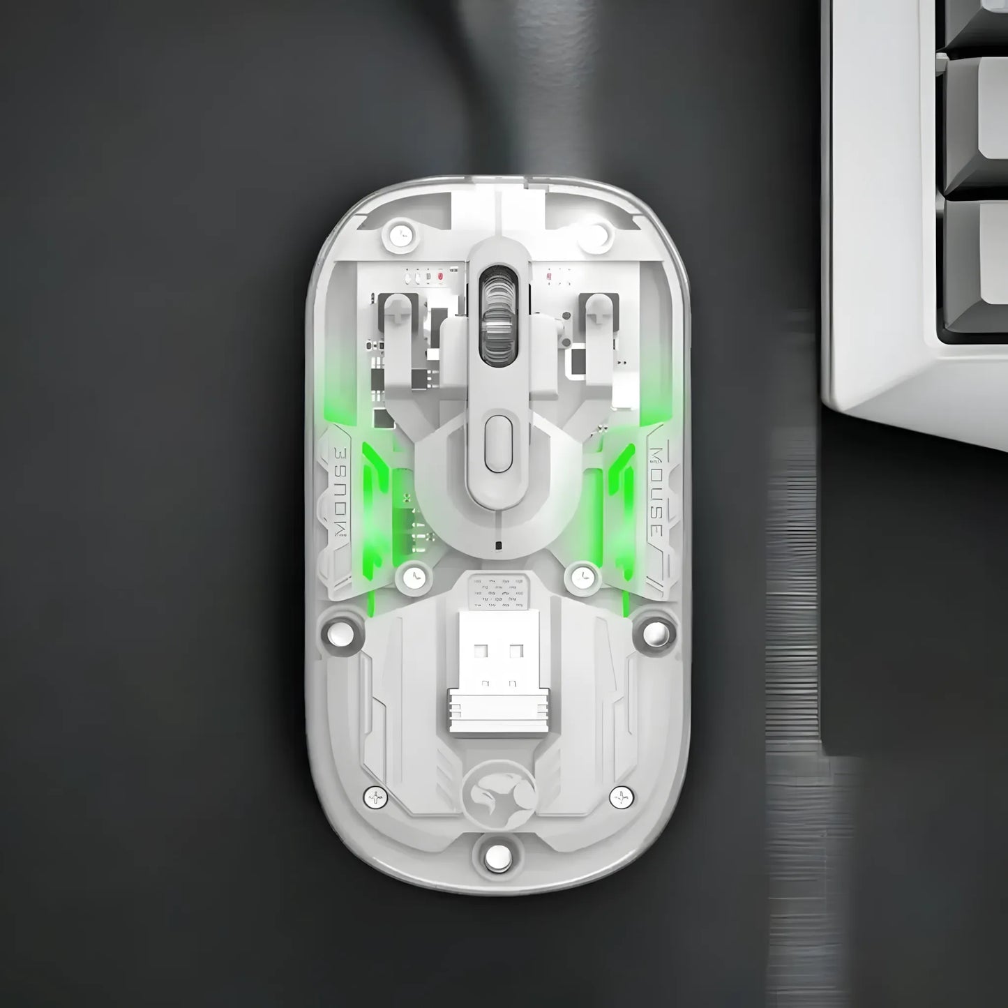 Marvo M808W Wireless Mouse | Dual Mode BT 5.1 & 2.4G | 1600 DPI | Silent Clicks | 63g Ultralight | Transparent Design | TechFndrs