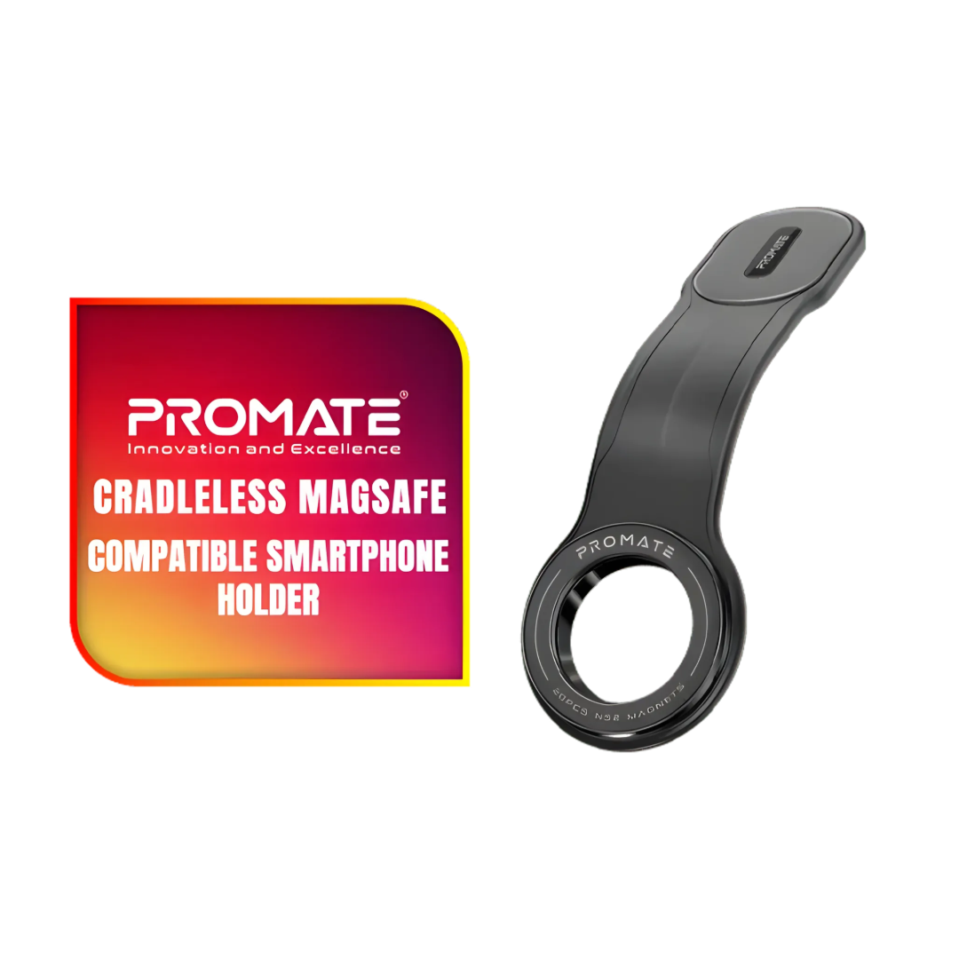 Promate Cradleless Smartphone Holder | Universal Phone Grip | Desk & Car Mount | One-Hand Operation | TechFndrs