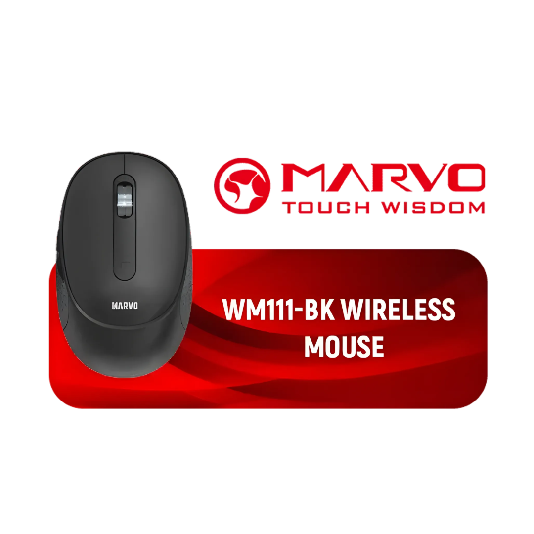 Marvo WM111-BK Wireless Mouse | Dual Mode Bluetooth 5.2 & 2.4G | 6 Programmable Buttons | 1600 DPI | Rechargeable | TechFndrs