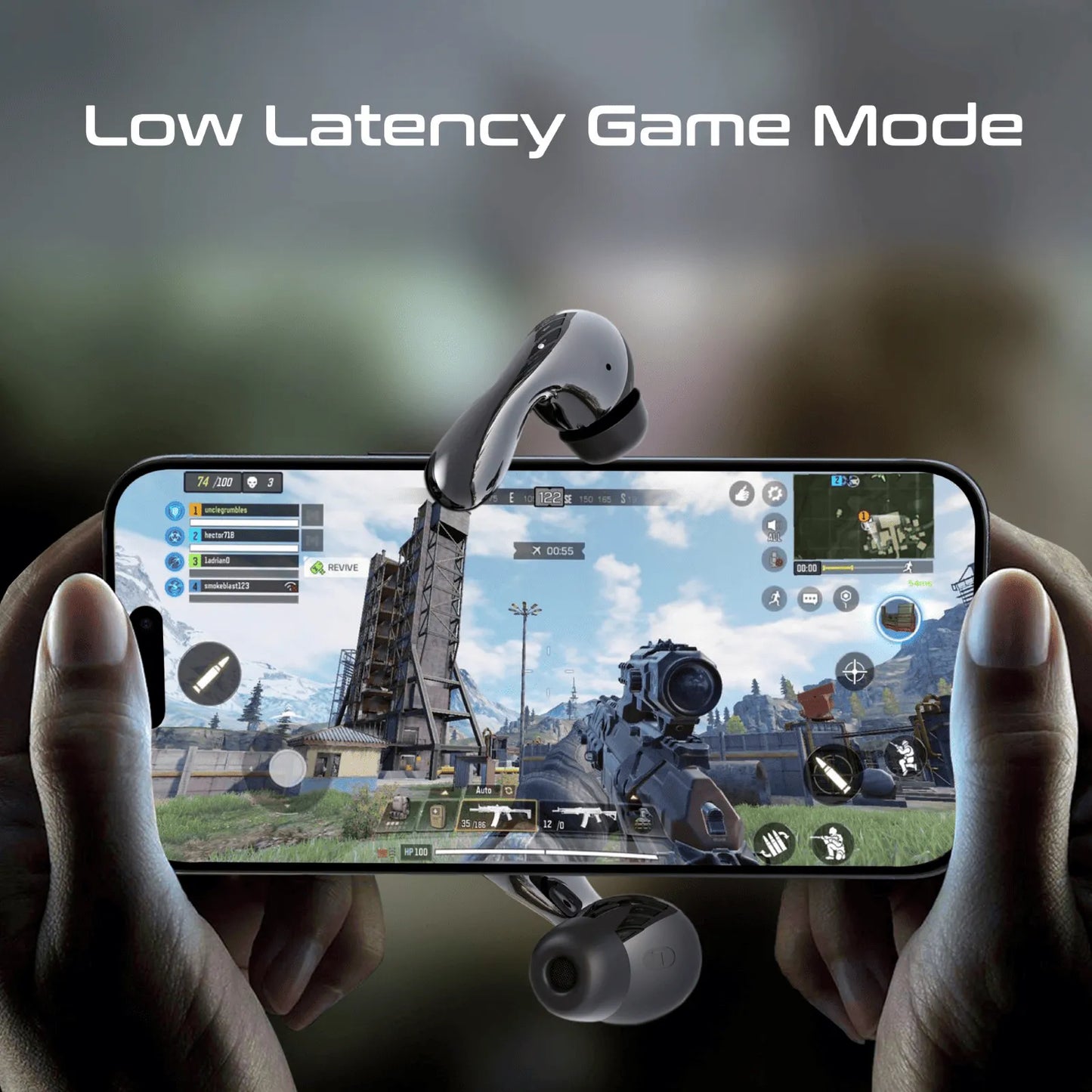 Promate Baton HD Hybrid TWS Earbuds | Intellitouch Controls | 30H Playtime | ENC Calls | Fast Charge | TechFndrs