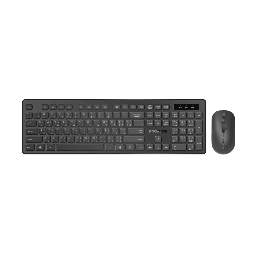 Promate ProCombo 13 Wireless Mouse & Keyboard Combo | 2.4GHz USB Receiver | Silent Keys | 1600 DPI | TechFndrs