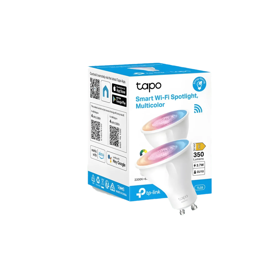 TP-Link Tapo TL33 Smart Wi-Fi Spotlight | 16M Colors | Tunable White | GU10 Base | Alexa & Google Assistant | TechFndrs