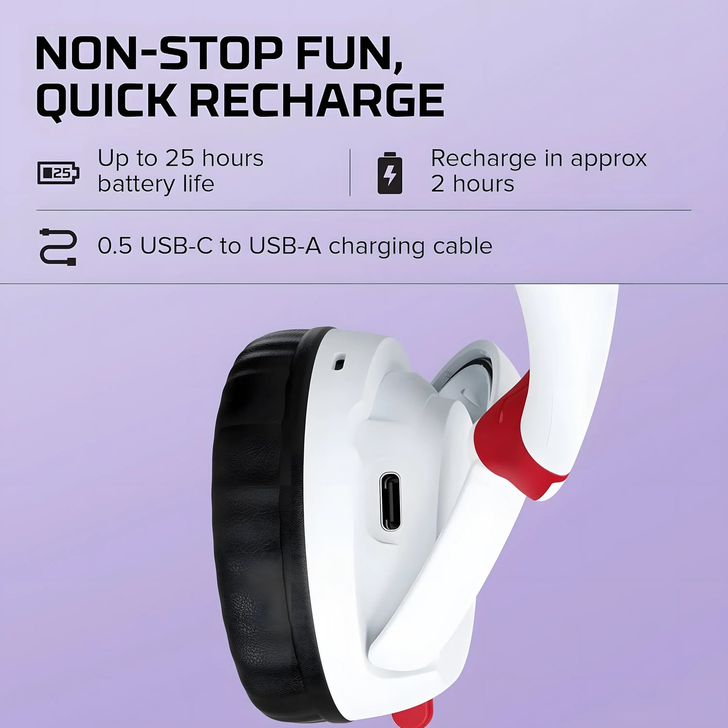 HyperX Cloud Mini Wireless Gaming Headset | 25-Hour Battery | Volume Safe (<85dB) | For Ages 8-12 | White or Black | TechFndrs