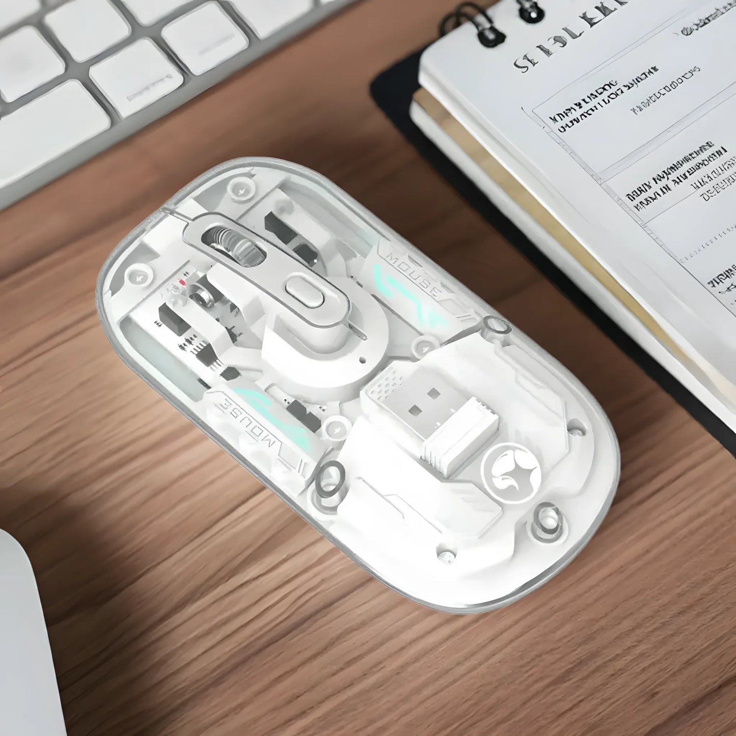 Marvo M808W Wireless Mouse | Dual Mode BT 5.1 & 2.4G | 1600 DPI | Silent Clicks | 63g Ultralight | Transparent Design | TechFndrs