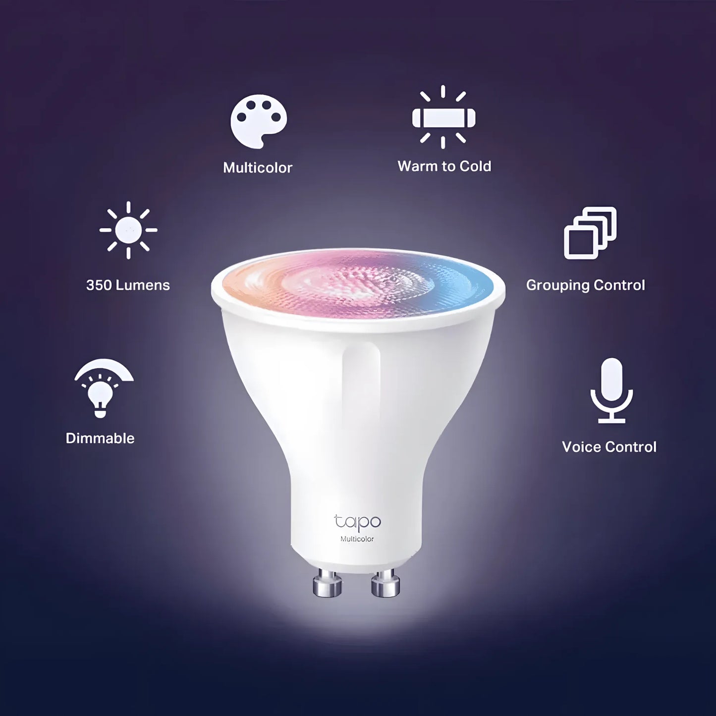 TP-Link Tapo TL33 Smart Wi-Fi Spotlight | 16M Colors | Tunable White | GU10 Base | Alexa & Google Assistant | TechFndrs