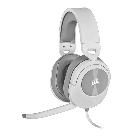 HS55 SURROUND Wired Gaming Headset - White | Dolby Audio 7.1 | 50mm Neodymium Drivers | Multi-Platform | TechFndrs
