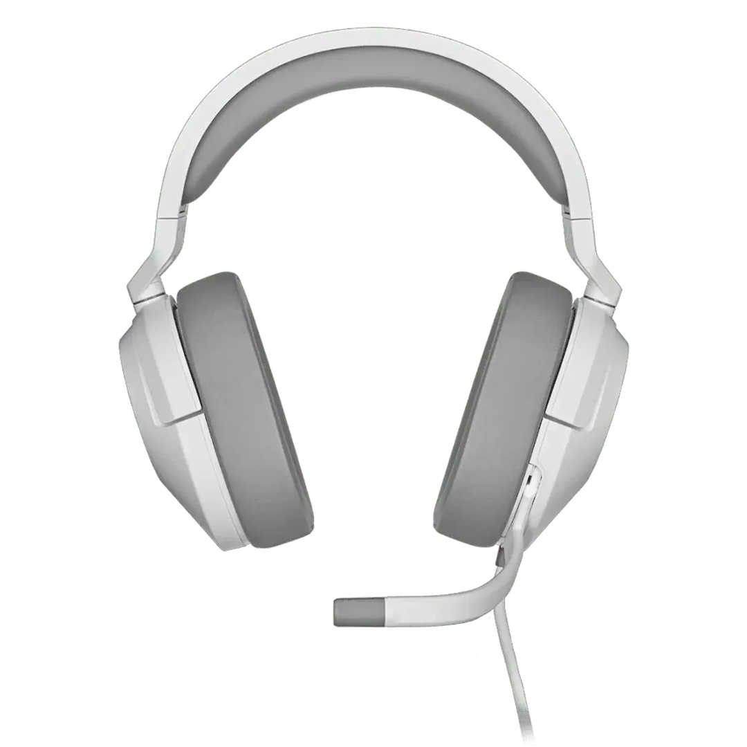 HS55 SURROUND Wired Gaming Headset - White | Dolby Audio 7.1 | 50mm Neodymium Drivers | Multi-Platform | TechFndrs