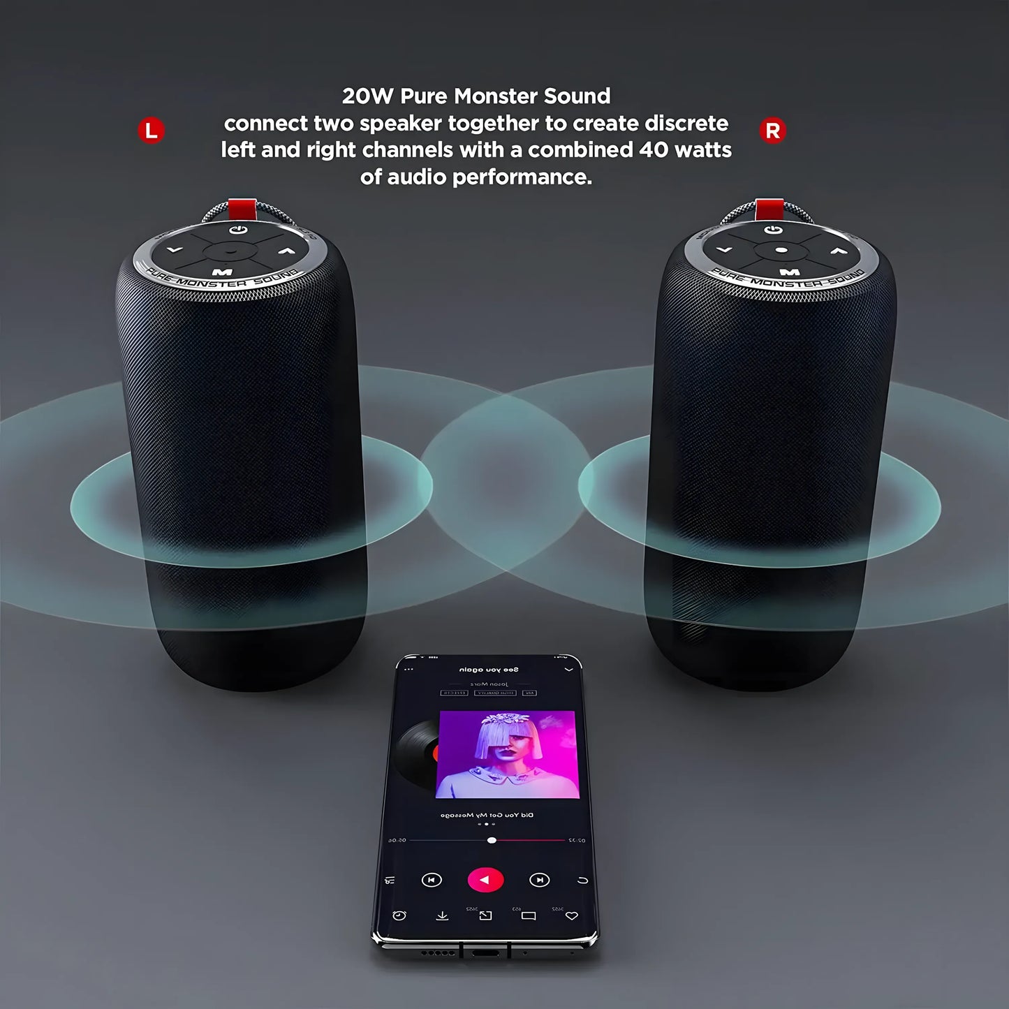 Monster S310 Wireless Speaker | 30W RMS Sound | IPX7 Waterproof | 24-Hour Playtime | TWS Pairing | RGB Lights | TechFndrs