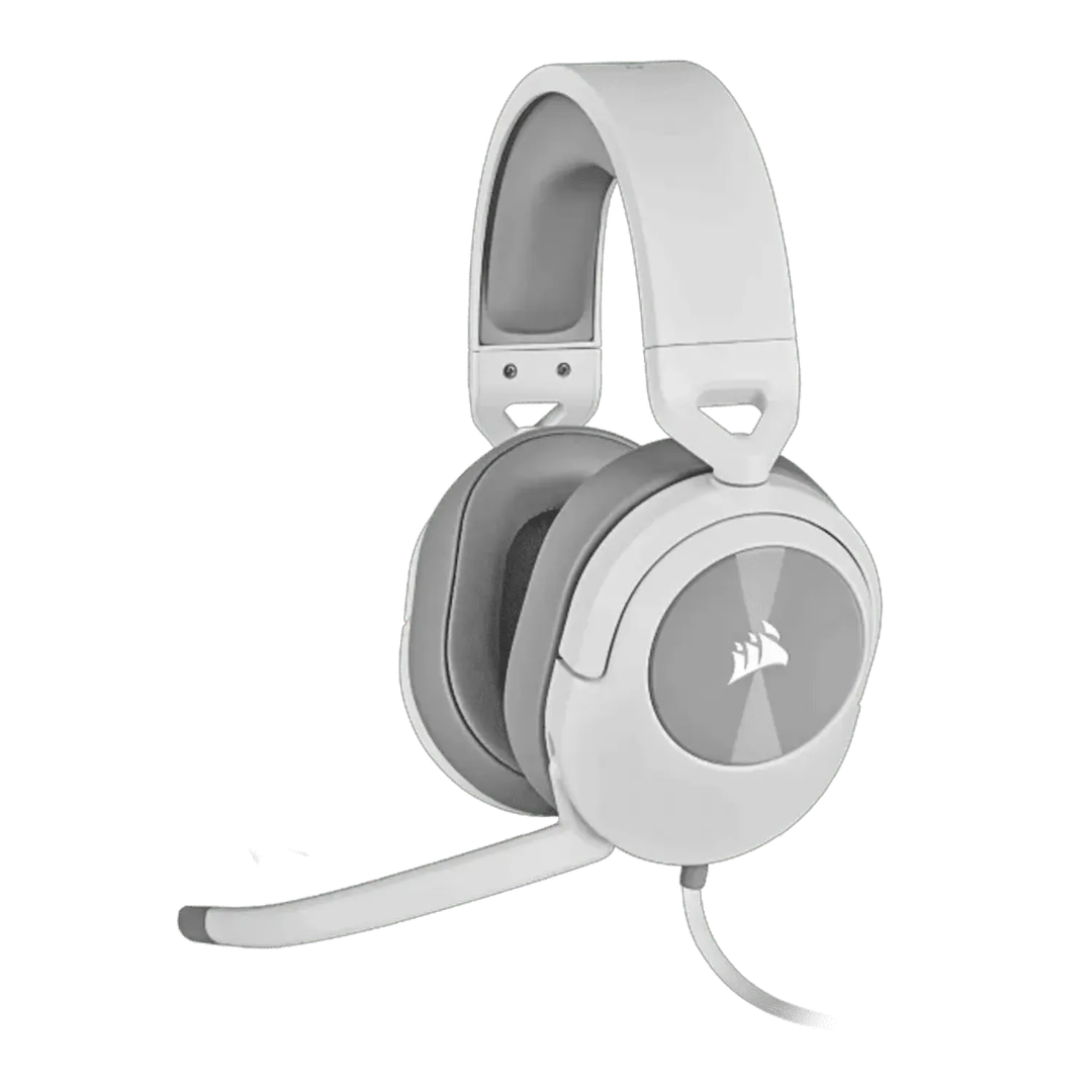 HS55 SURROUND Wired Gaming Headset - White | Dolby Audio 7.1 | 50mm Neodymium Drivers | Multi-Platform | TechFndrs