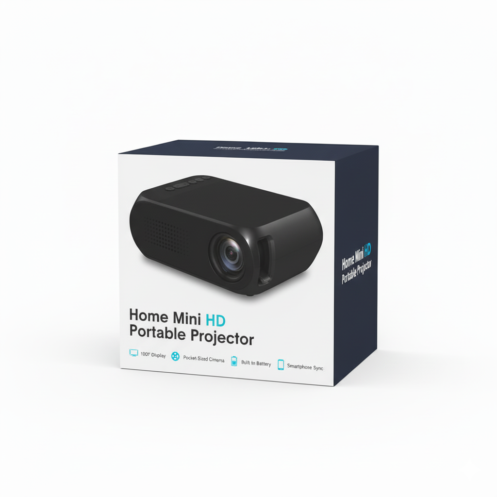 Home Mini HD Portable Projector | 100" Display | Pocket-Sized Cinema | Built-in Battery | Smartphone Sync | TechFndrs