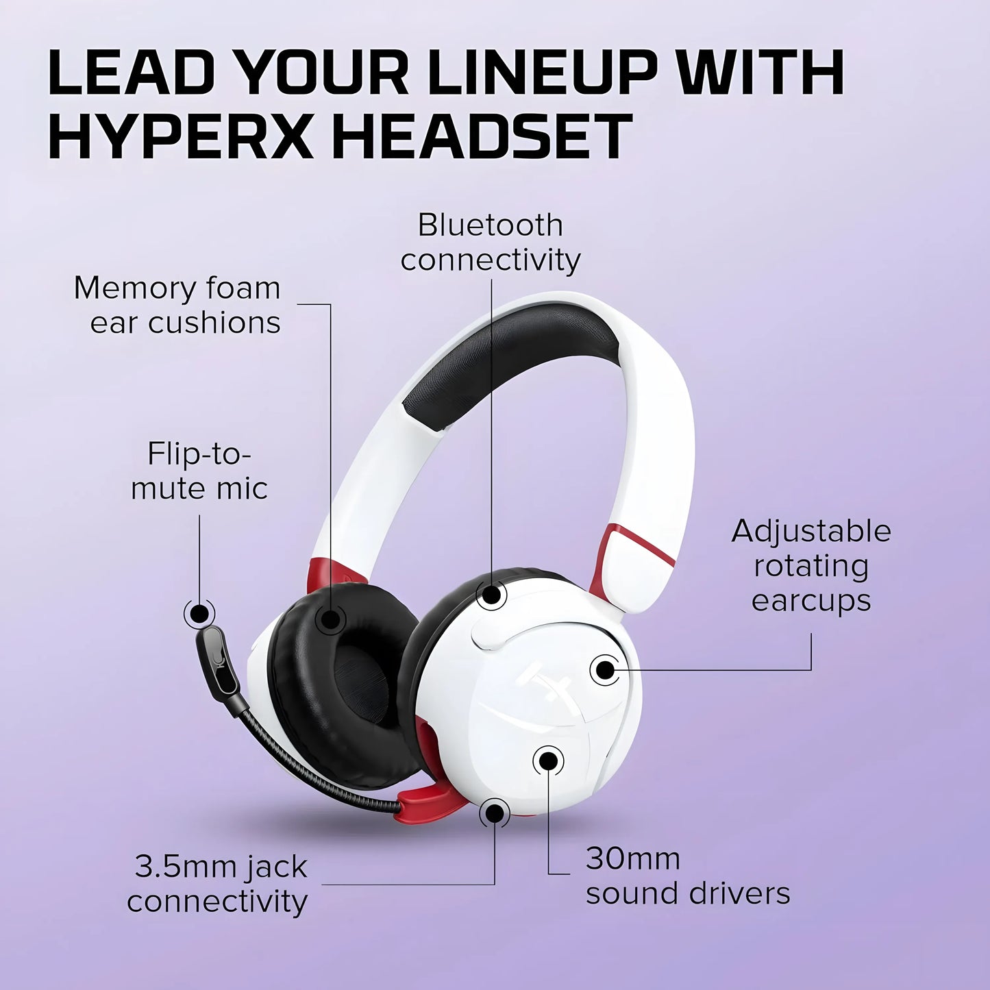 HyperX Cloud Mini Wireless Gaming Headset | 25-Hour Battery | Volume Safe (<85dB) | For Ages 8-12 | White or Black | TechFndrs