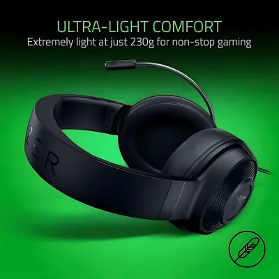 Razer Kraken X Lite Gaming Headset | 7.1 Surround Sound | Ultralight 230g | Multi-Platform 3.5mm | TechFndrs