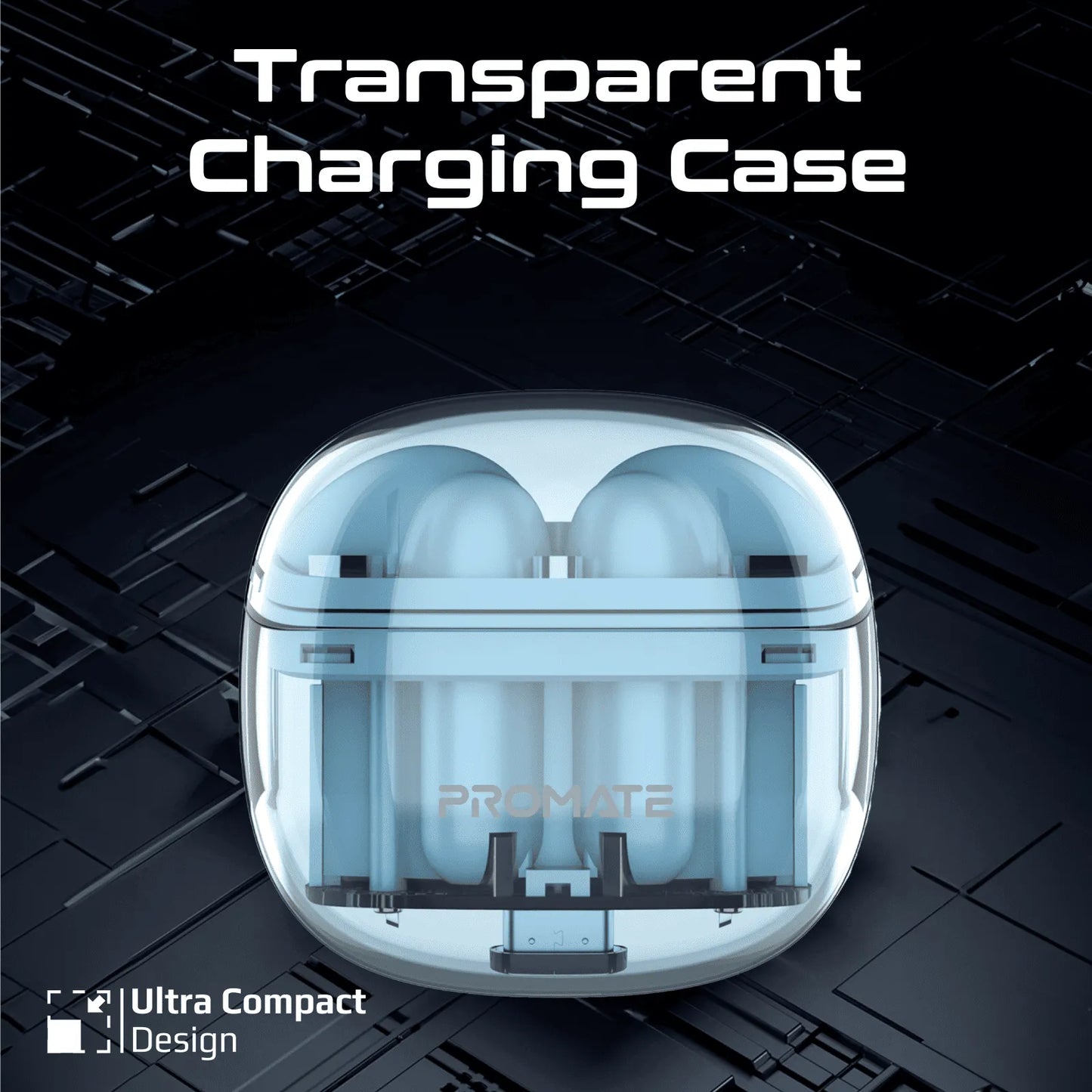 Promate Transpods HD TWS Wireless Earphones | 30H Playtime | ENC Calls | IPX5 Waterproof | Fast Charge | TechFndrs