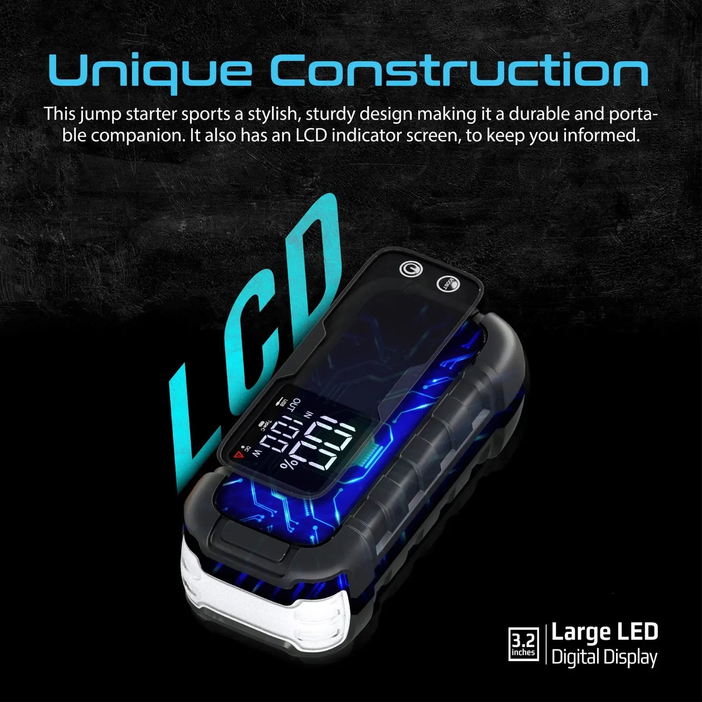 Promate 2000A Heavy-Duty Car Jump Starter | 12V Portable Power Bank | LED Flashlight | TechFndrs