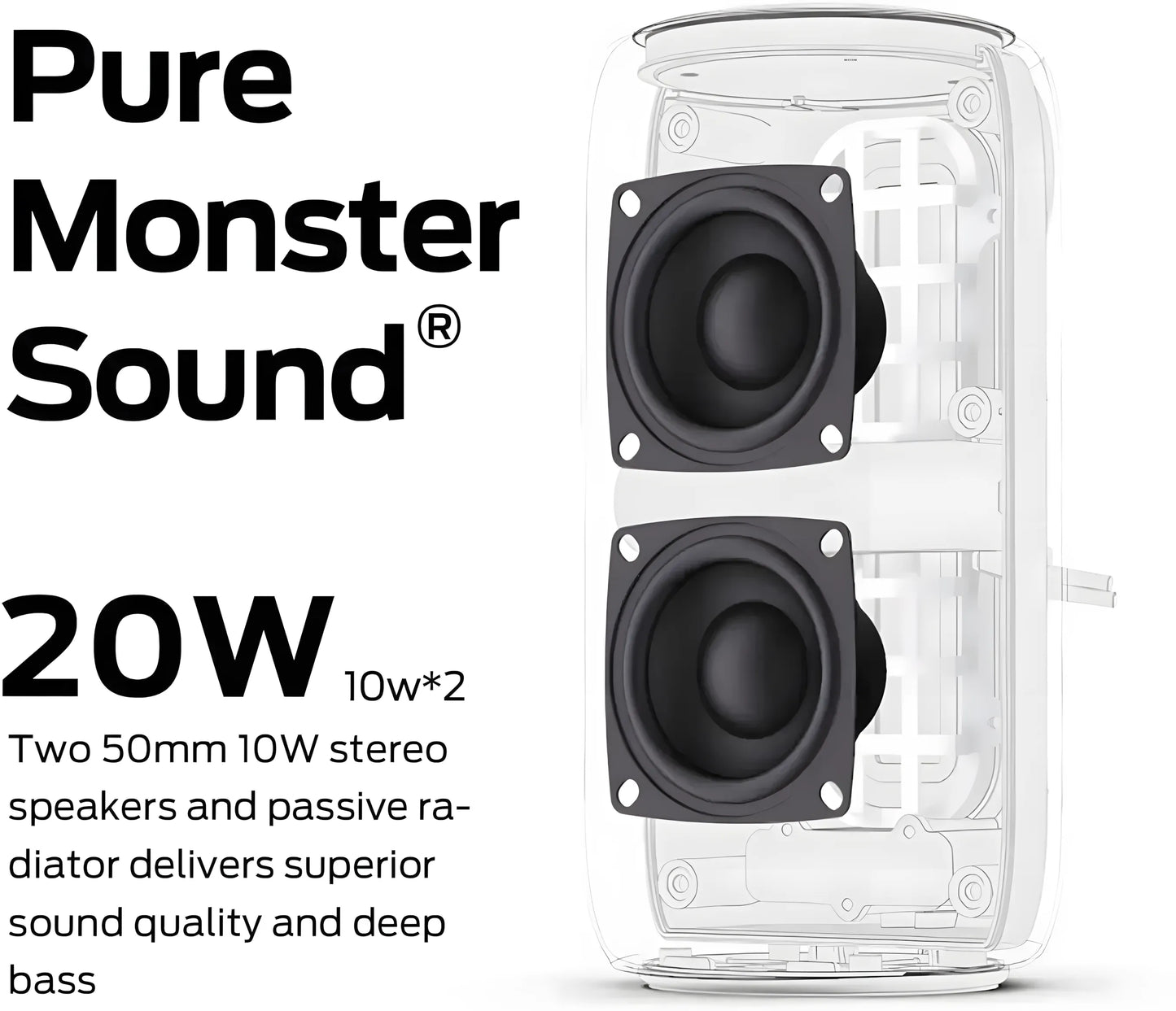 Monster S310 Wireless Speaker | 30W RMS Sound | IPX7 Waterproof | 24-Hour Playtime | TWS Pairing | RGB Lights | TechFndrs