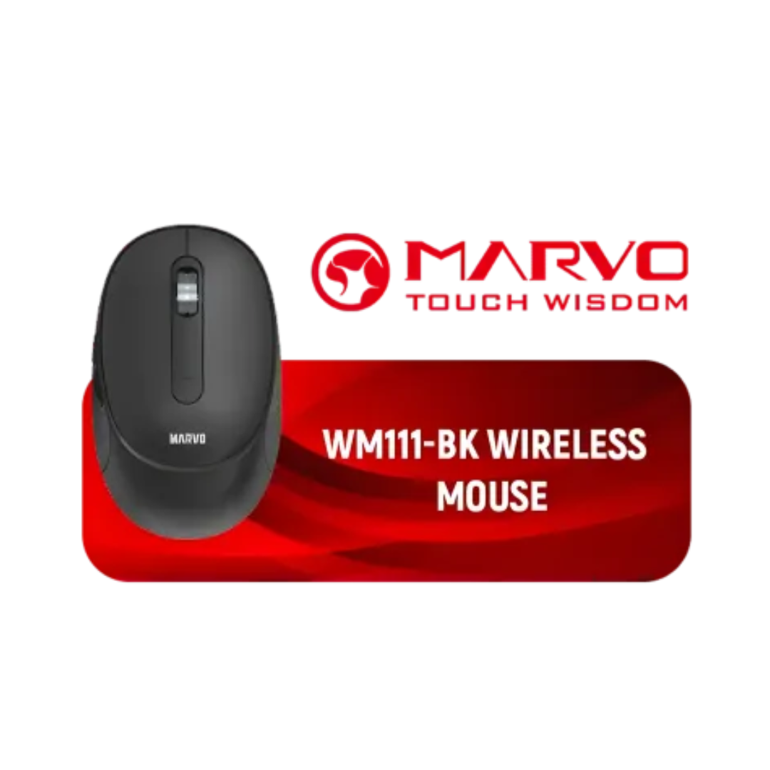 Marvo WM111-BK Wireless Mouse | Dual Mode Bluetooth 5.2 & 2.4G | 6 Programmable Buttons | 1600 DPI | Rechargeable | TechFndrs