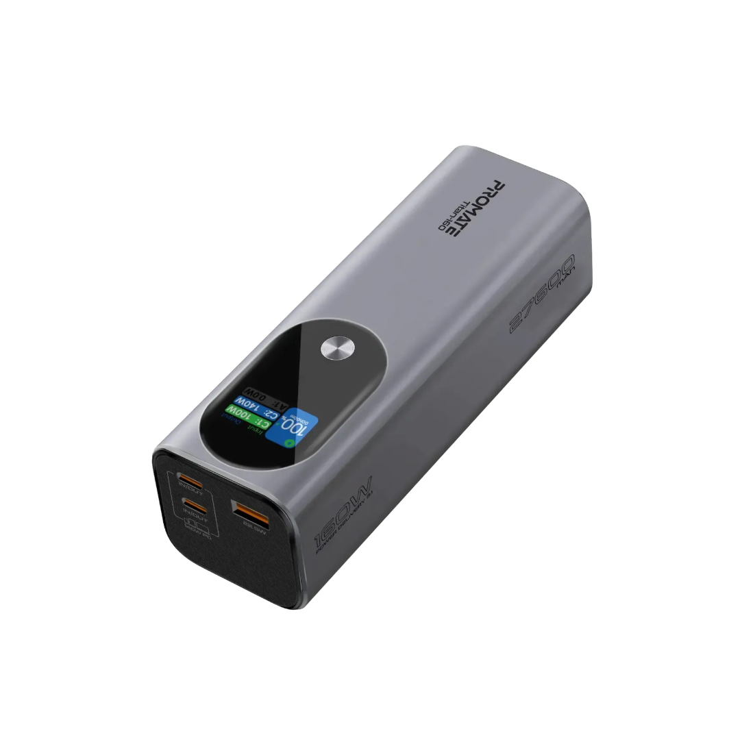 Promate Titan 160 27600mAh Ultra Compact Power Bank | Massive Capacity | 15W Fast Charging | Open Box | TechFndrs