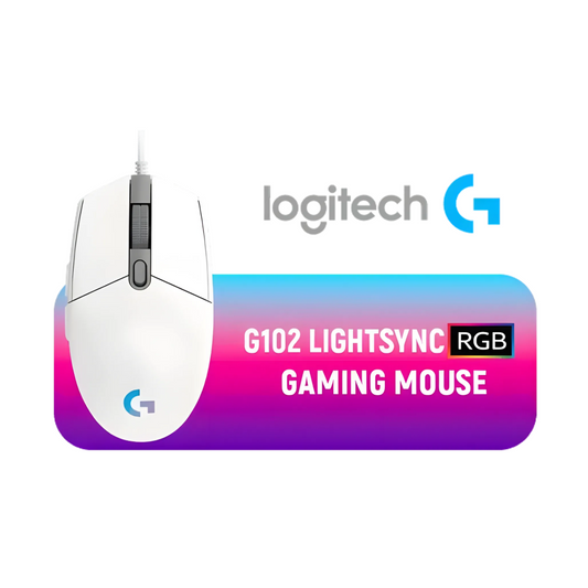 Logitech G102 LIGHTSYNC RGB Gaming Mouse | 8,000 DPI | 6 Programmable Buttons | Classic Design | White | TechFndrs