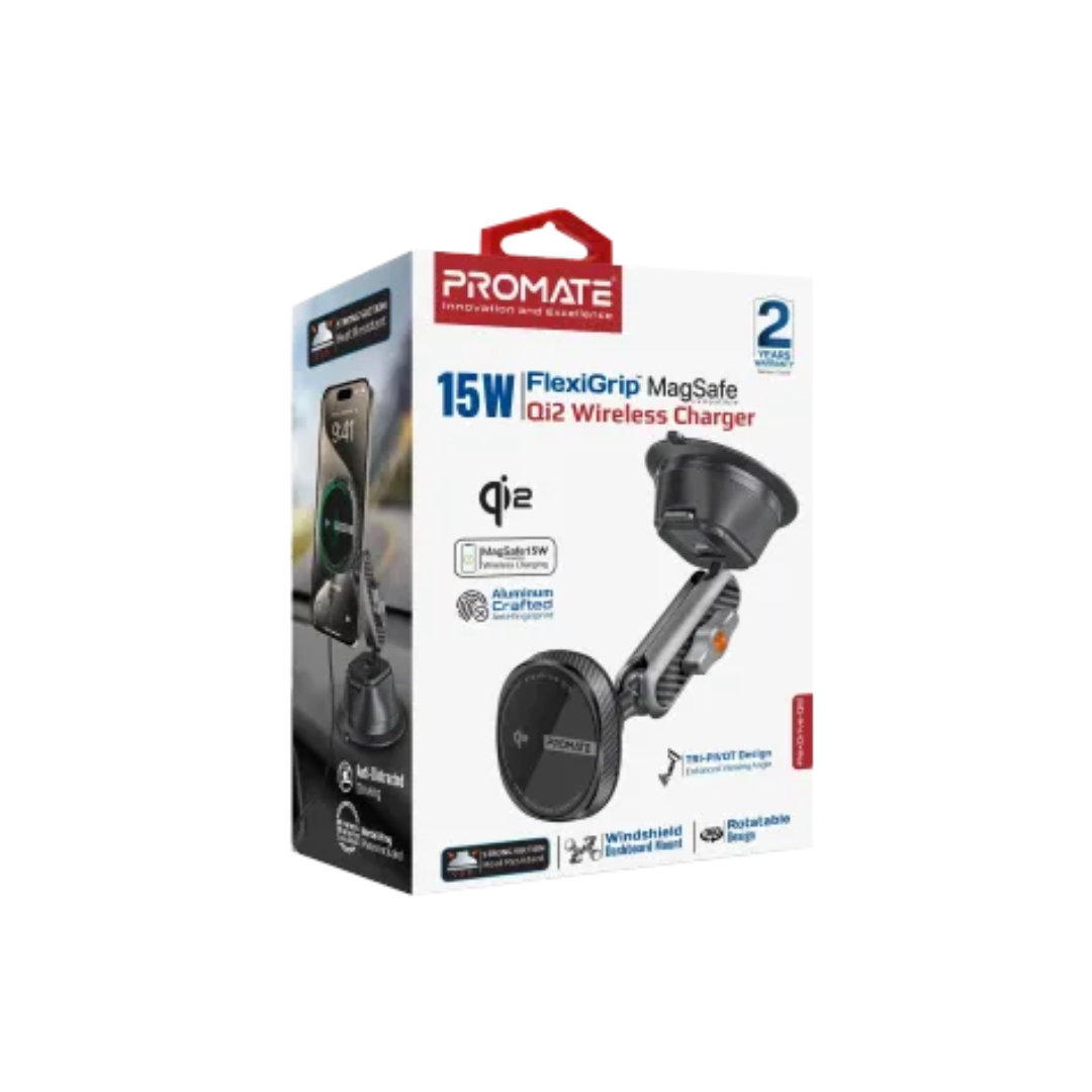 FlexiGrip 15W MagSafe Qi2 Wireless Charger | Adjustable Phone Holder | Fast Charging Stand | TechFndrs