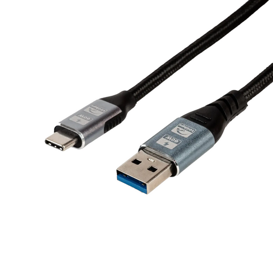 Gizzu 60W USB-A to Type-C Cable | 2 Meter Fast Charging | Durable Nylon Braided | Universal Compatibility | TechFndrs