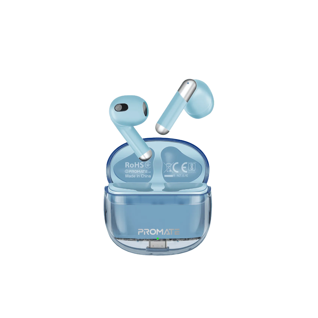 Promate Transpods HD TWS Wireless Earphones | 30H Playtime | ENC Calls | IPX5 Waterproof | Fast Charge | TechFndrs