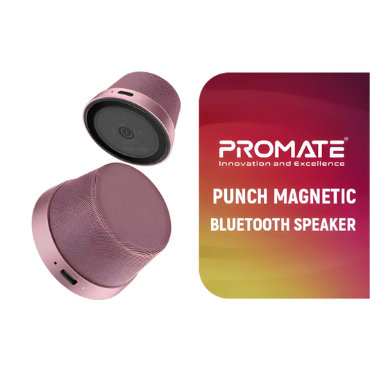 Promate Punch Magnetic Bluetooth Speaker | 12H Playtime | IP67 Waterproof | Magnetic Mount | TechFndrs