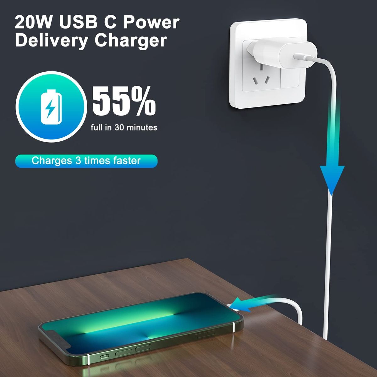 Apple 20W Charger + Lightning Cable