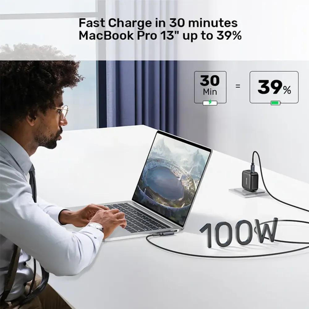 UNITEK 100W USB-C Cable 90 Degrees | 1 Meter Fast Charging | Right Angle Design | Nylon Braided | TechFndrs