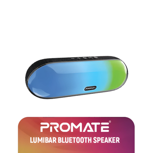 Promate LumiBar Portable Bluetooth Speaker | 12H Playtime | IP67 Waterproof | LED Mood Light | TechFndrs