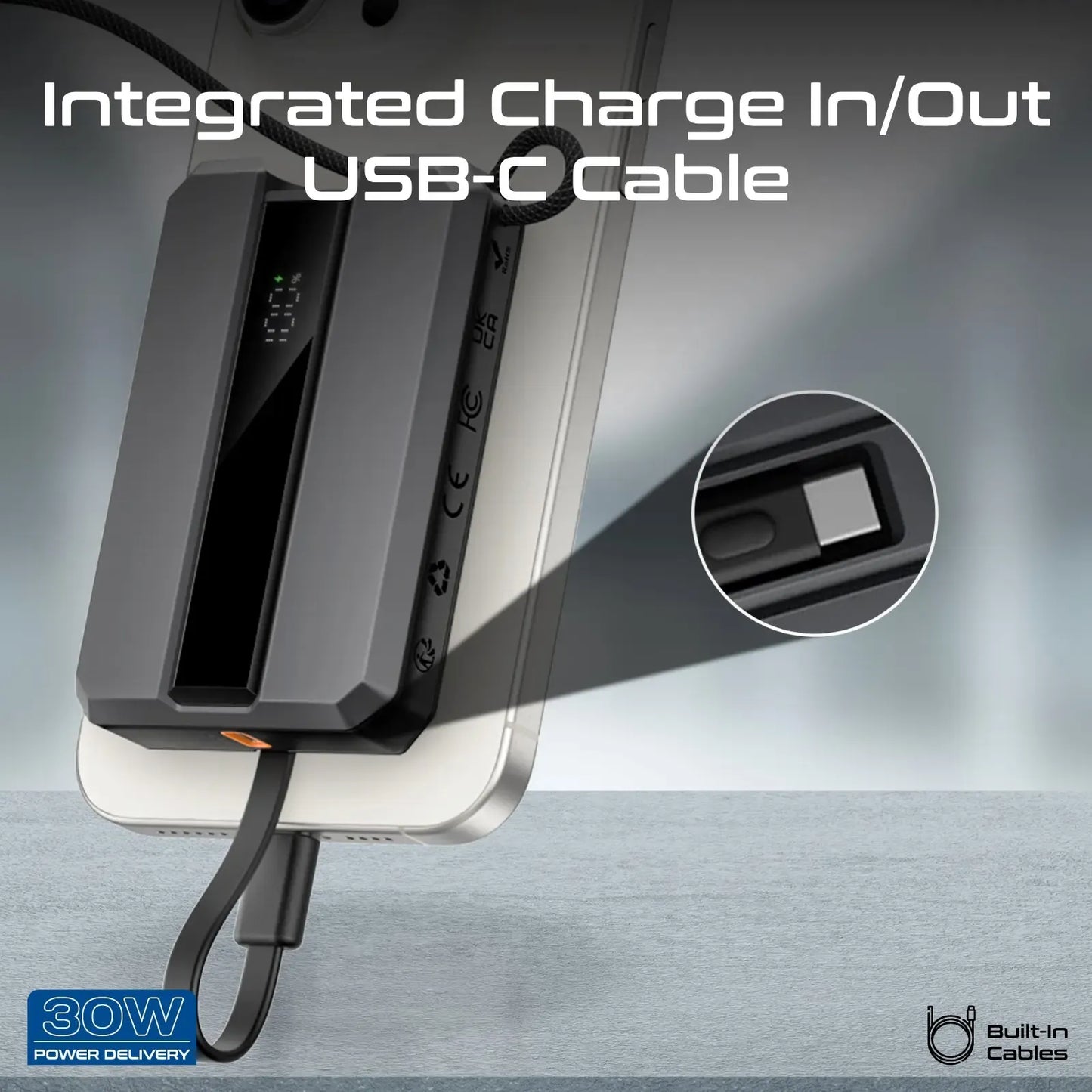 Promate NEO 10 10000mAh Ultra-Fast Power Bank | 22.5W Super Fast Charging | Dual USB-C & USB-A | Compact Design | Grey | TechFndrs