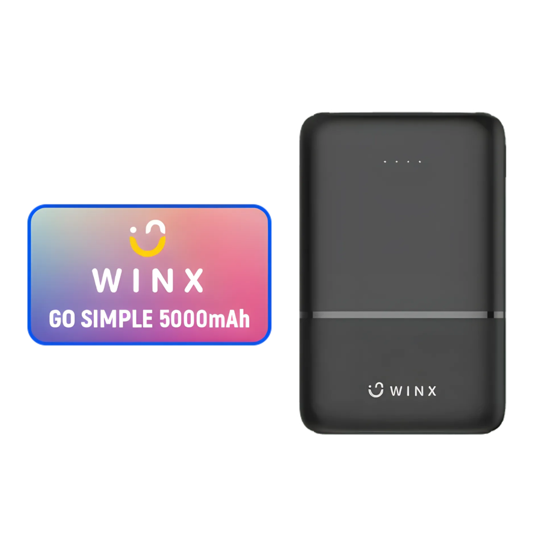 Winx GO Simple 5000mAh Power Bank | Ultra Slim Power Bank | Single-Hand Portable Charger | TechFndrs