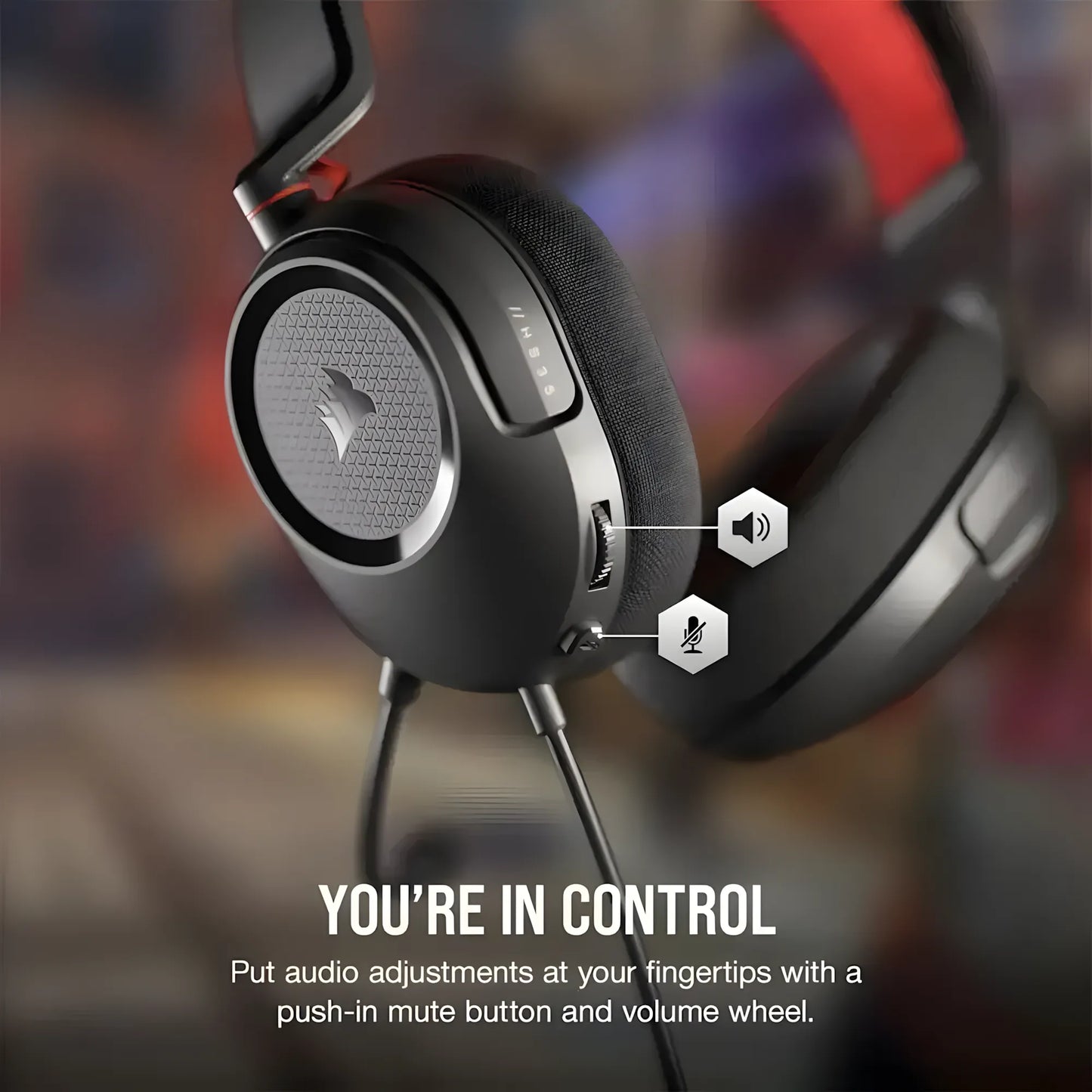 Corsair HS35 V2 Gaming Headset - 50mm Drivers - Multi-Platform 3.5mm - Blue