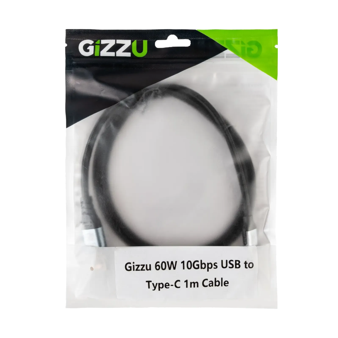 Gizzu 60W USB-A to Type-C Cable | 2 Meter Fast Charging | Durable Nylon Braided | Universal Compatibility | TechFndrs