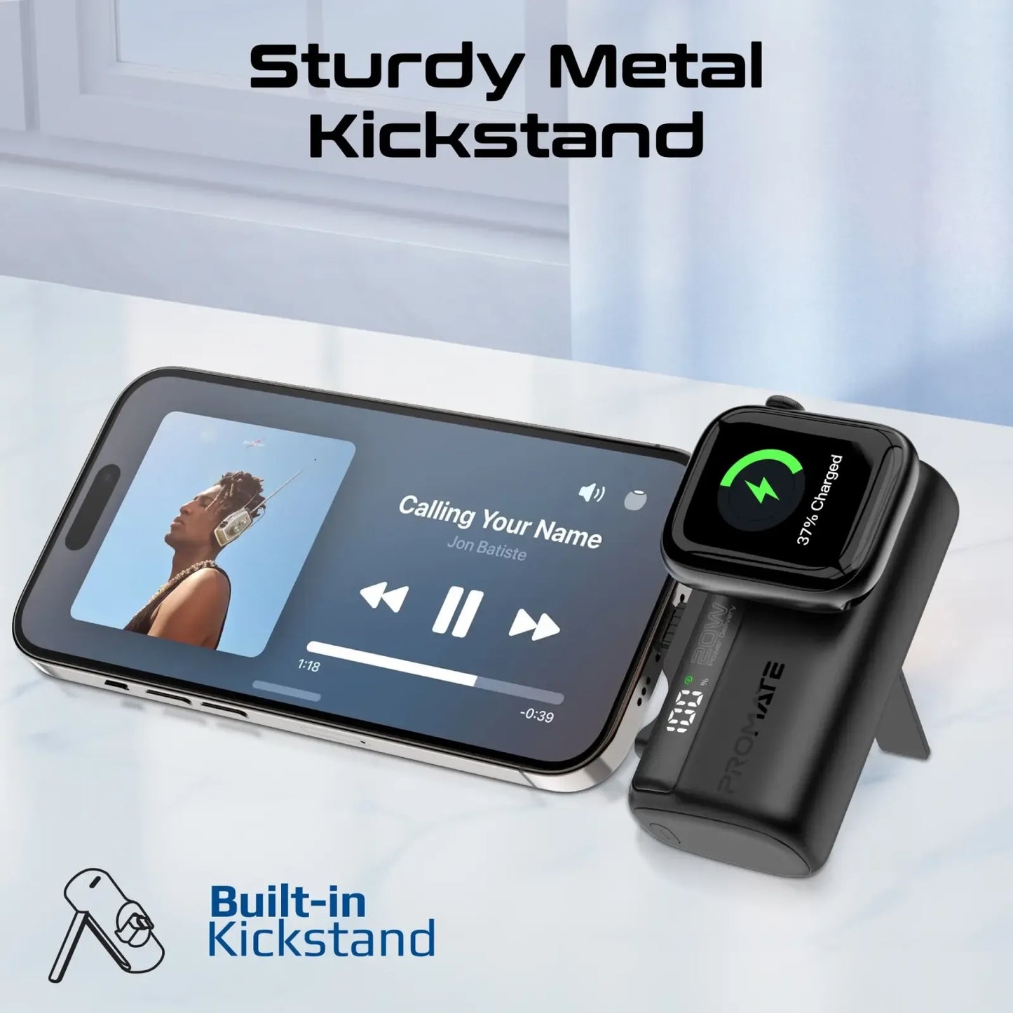 Promate PowerUp Trio 5000mAh Ultra Compact Power Bank | 3-in-1 Cable | Keychain Design | Pocket Power | TechFndrs