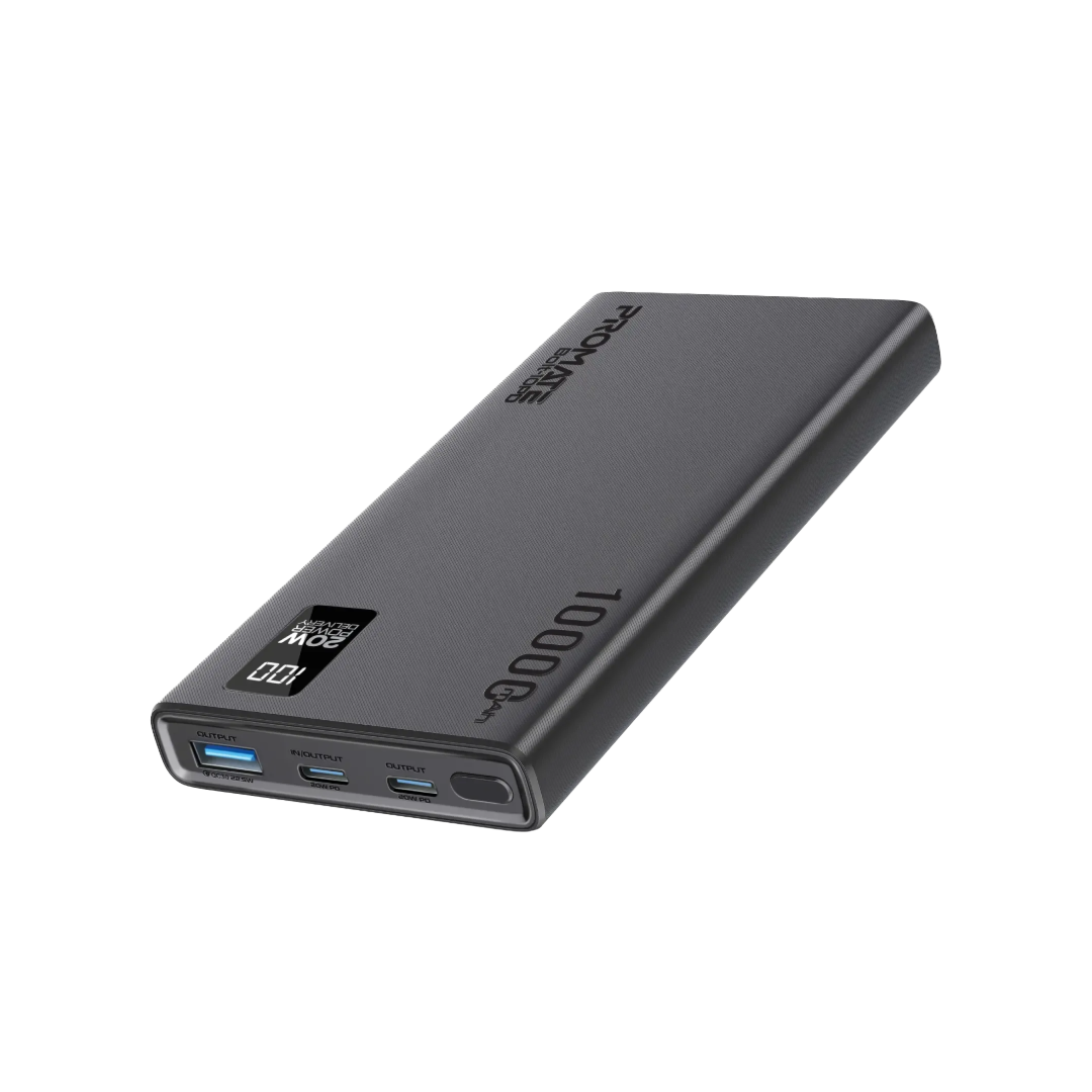 Promate Bolt 10PD 10000mAh Super Slim Power Bank | 20W USB-C Fast Charging | Portable Charger | TechFndrs