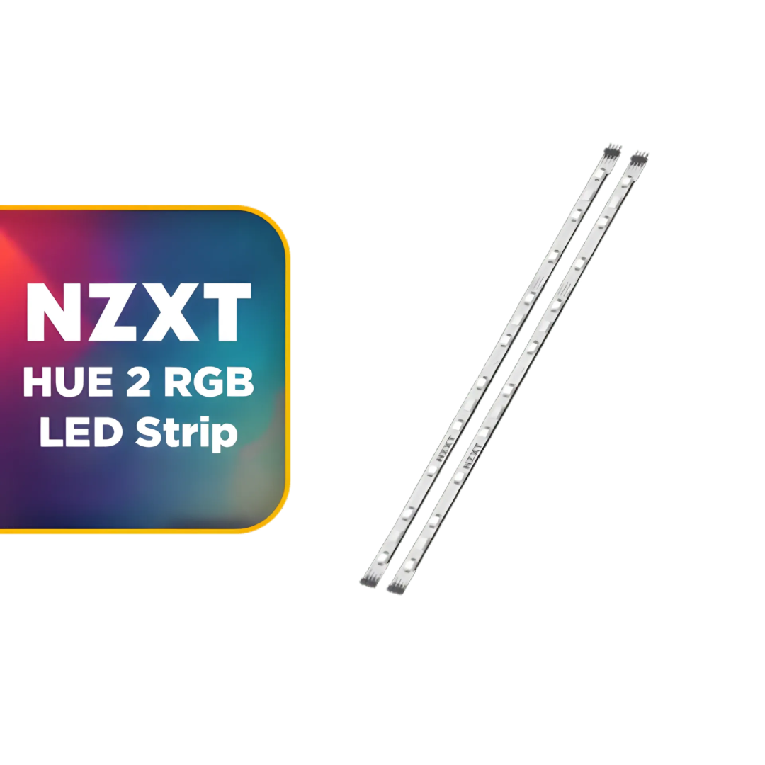 NZXT HUE 2 RGB Lighting Kit | 2x 300mm LED Strips | Magnetic Backing | CAM Software Control | Individually Addressable LEDs | TechFndrs