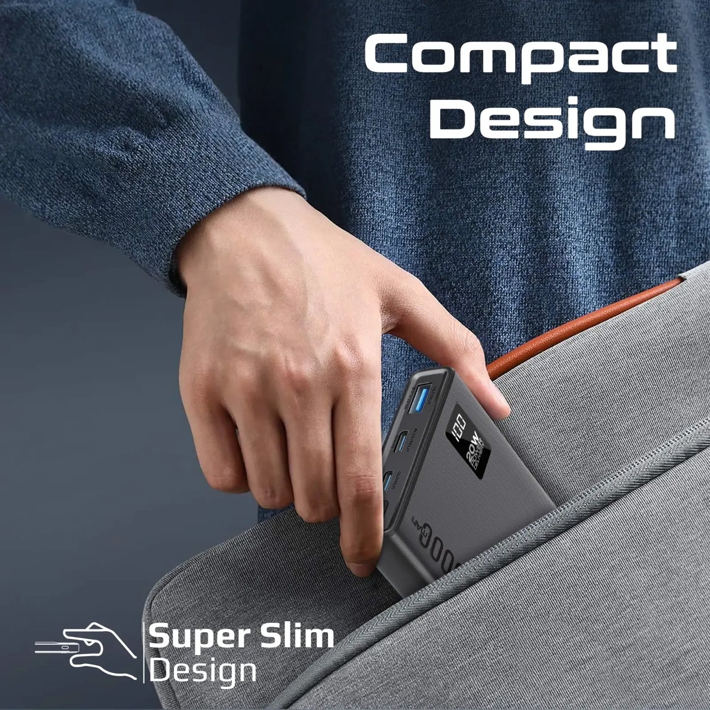 Promate Bolt 10PD 10000mAh Super Slim Power Bank | 20W USB-C Fast Charging | Portable Charger | TechFndrs