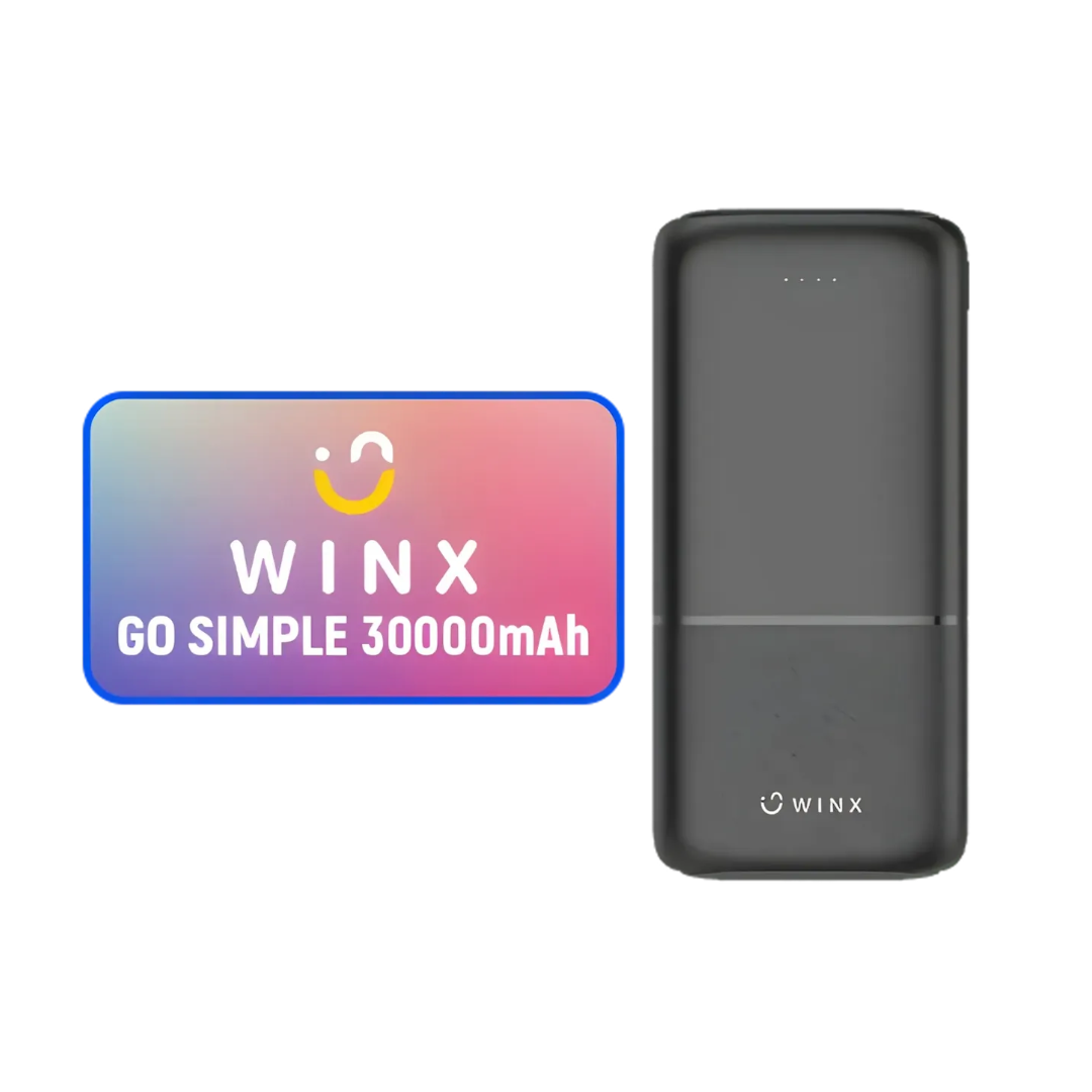 Winx GO Simple 30000mAh Power Bank | High Capacity Portable Charger | Dual USB Fast Charging | TechFndrs