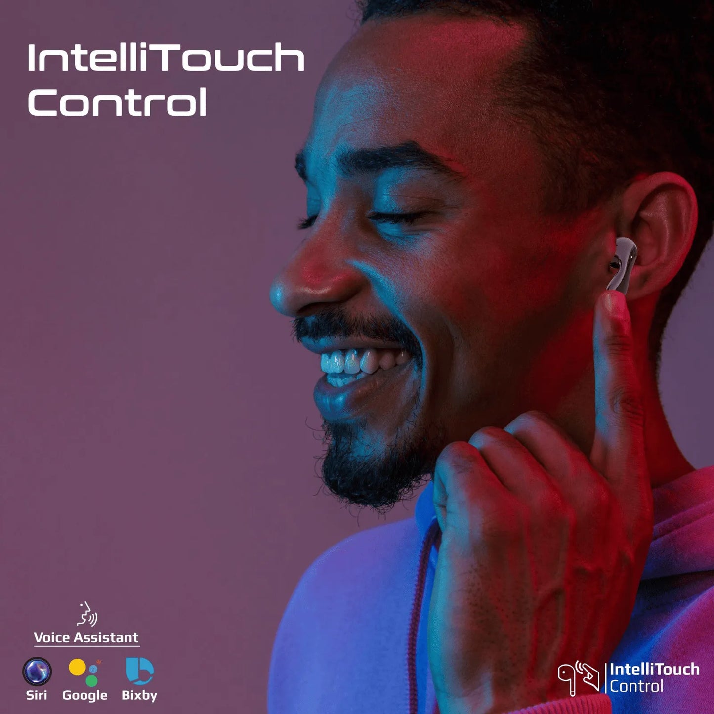 Promate Baton HD Hybrid TWS Earbuds | Intellitouch Controls | 30H Playtime | ENC Calls | Fast Charge | TechFndrs