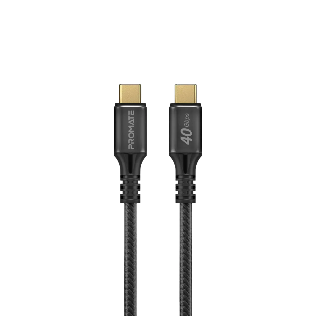 Promate PowerBolt 240W USB-C Cable | 40Gbps Data Transfer | 8K@60Hz Video | 2M Length | 10000+ Bend Lifespan | TechFndrs